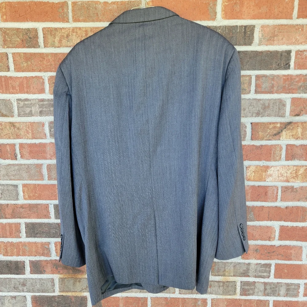 Joseph A Banks Signature Collection Men's Grey Herringbone Wool Suit Jacket  48R